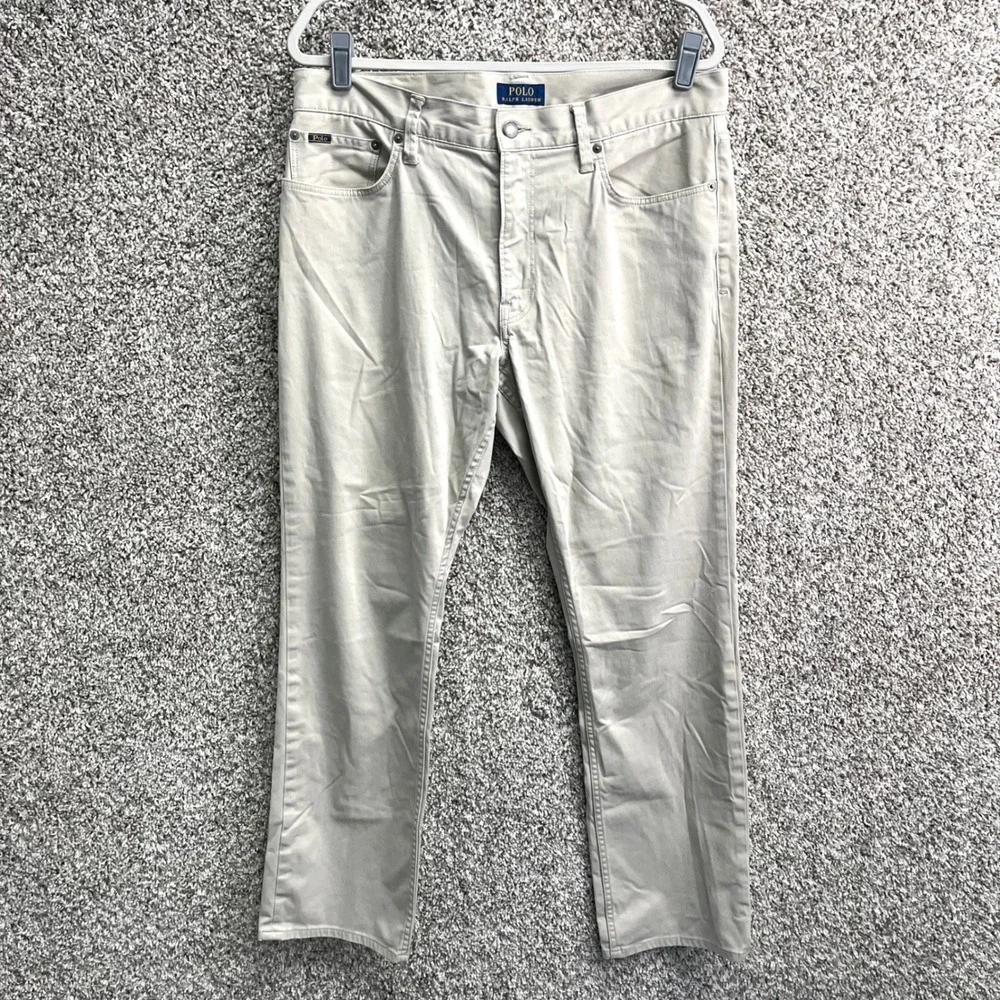 Polo‎ Ralph Lauren Pants Men's 34x30 Beige Khaki Stretch Cotton 5-Pocket Chino